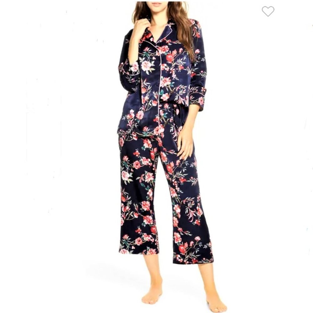 Nordstrom Floral Satin Pajama 2-Piece Set